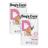 Kit C/ 2 Fraldas Higiênica Pet P/ Cães Fêmea Médio - 48 Unid