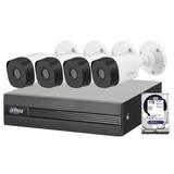 Kit Dvr 8ch 1080n 4 Camaras Bullet 2mp  Xvr1b08  Disco 1tb Purple  Alertas Celular