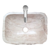 Lavabo Ovalin Rectangular Rústico Mármol Beige Maya 45 X 35