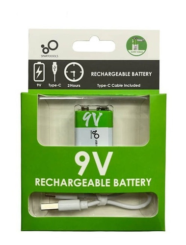 Batería 9v Recargable Ion Litio Usb Carga Directa.