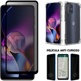 Kit Película Pr + Capinha Para Motorola Moto G54