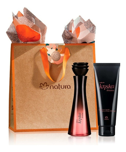 Kit Edt Perfume Femenino Y Jabón Líquido Kriska Drama Natura