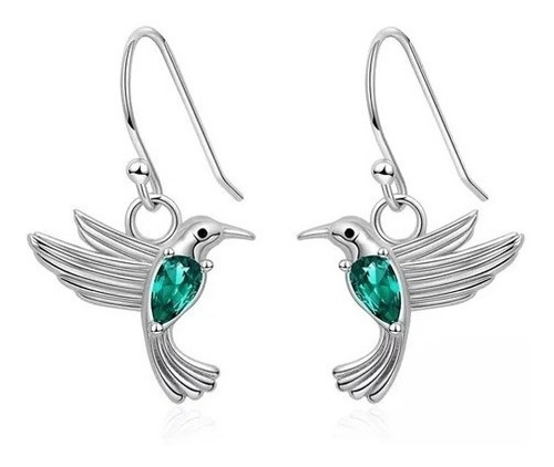 Aros Colibrí Pendientes Plata S925 Joya Mujer Regalo