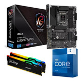 Kit Intel I7 13700k 13ª Asrock Z790 Lightning 64g Ddr5 Rgb Cor Preto