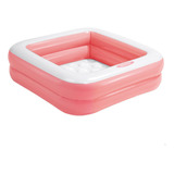 Piscina Inflable Cuadrada Intex 57100 De 85cm X 85cm X 23cm 57l Rosa Y Blanca