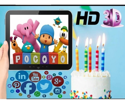 Vídeo Invitación Pocoyo & Mas Motivos Efecto 3d Hd