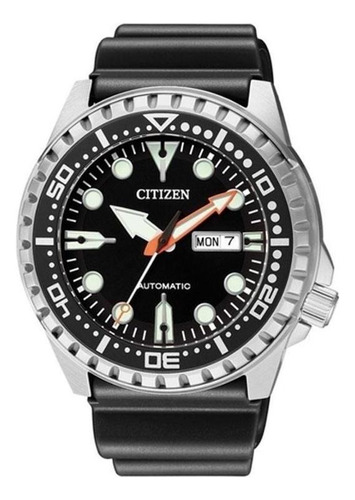 Relógio Masculino Citizen Automático Marine Sport Tz31123t Cor Da Correia Preto Cor Do Bisel Prata Cor Do Fundo Preto