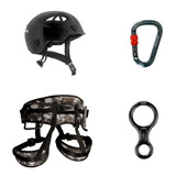 Kit Rapel R48d Cadeirinha Mosquetão Freio 8 E Capacete Cts