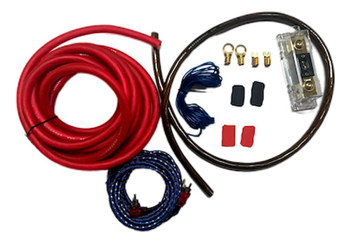 Kit De Cables Para Potencias Xline 0 Gauge + Fusible Premium