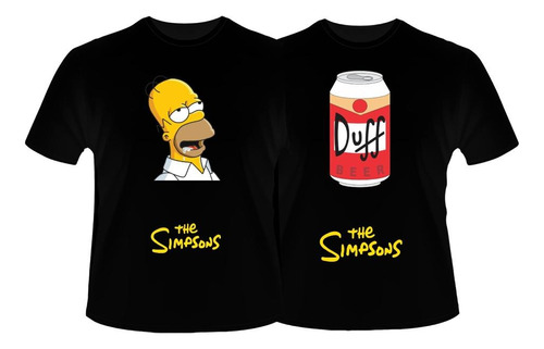Playeras Parejas Novios Dúo Amor Simpson Homero Cerveza Duff