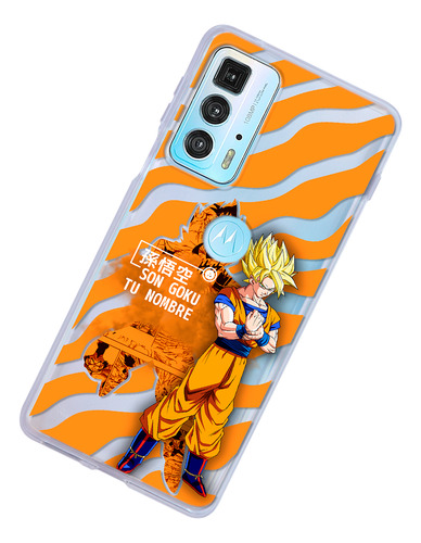 Funda Para Motorola Dragon Ball Z Goku Ssj Con Tu Nombre