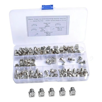 Tuercas Enjauladas y Tornillos Meiso M5x16mm Color Plateado para Racks | Meses sin interés