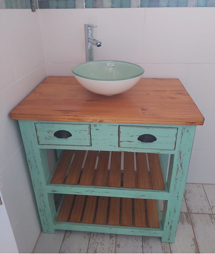 Vanitory Mueble Para Baño Moderno Color Verde Aguamarina 