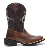 Bota Botina Country Texana Infantil Cavalos Masculina Menino