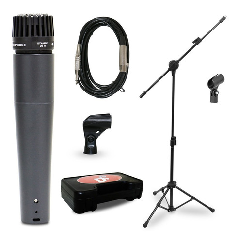 Kit Arcano Microfone Renius-7 Xlr-p10 + 1 Pedestal Pmv P Mic