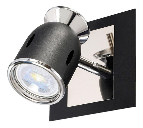 Aplique 1 Luz Baño Negro Con Lamp Dicro Led 7w = 75w  