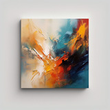 70x70cm Cuadro Abstracto Canva Impreso Modernidad K Flores