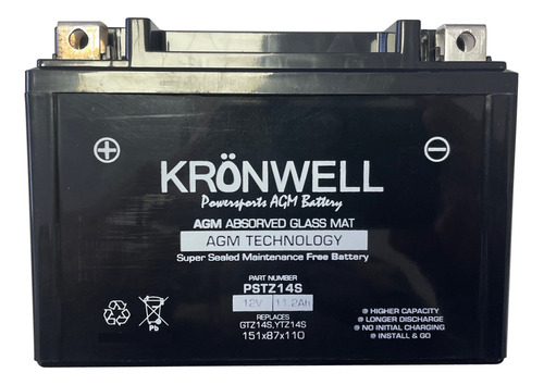 Bateria Gel Kronwell Corven Touring 250 Ytz14s