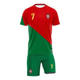 Uniforme Infantil Cristiano Ronaldo Camiseta E Shorts Times