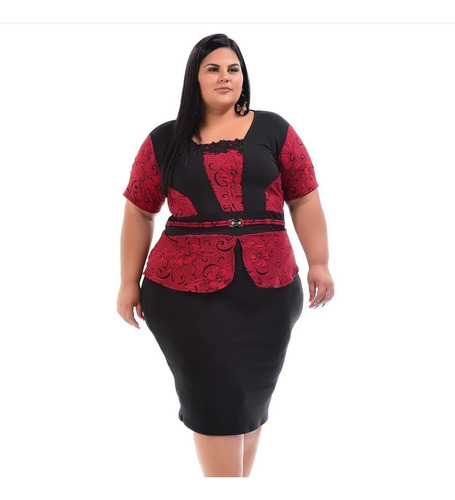 Vestido Moda Evangélica Plus Size Roupa Social Midi Tubinho