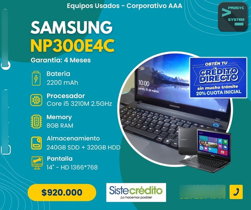 Computador Portátil Samsung Np300e4c