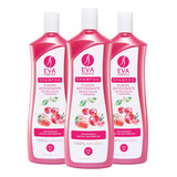 Kit 3 Shampoo Eva Essence Frutos Rojos Y Keratina 1l