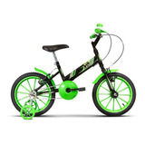 Bicicleta Infantil Aro 16 Ultra Kids T Preto/verde Tamanho Do Quadro S