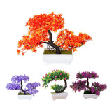 4 Macetas Planta Artificiales Plástica Color Mezclado Bonsai