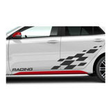 Sticker Diseño Banderin Grande Racing Para Autos Deportivos