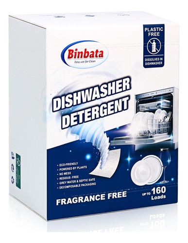 Binbata Hojas De Detergente Ecologico Para Lavavajillas De H