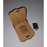 Porta Pendrive Para Memoria Micro Sd Caja Estuche De Madera