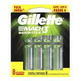 Carga Gillette Mach3 Sensitive Leve 8 Pague 6 Unidades