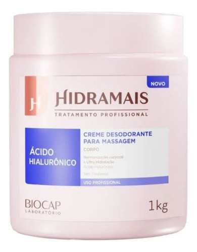 Creme Para Massagem Corporal Hidramais Ácido Hialurônico 1kg