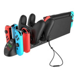 Base Doble Cargador Controles Nintendo Switch Tipo C