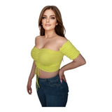 Blusa Crop Top Juvenil Modelo A Color Verde Manzana