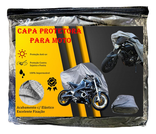 Capa De Cobrir Moto Impermeável Anti-uv Não Risca Protetora