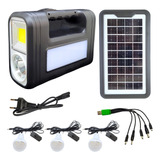 Kit Sistema Solar Bateria Lampião Led Lanterna 3 Lâmpadas 