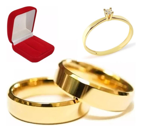 Comprar Alianças Para Casamento Par Banhado A Ouro 3mm