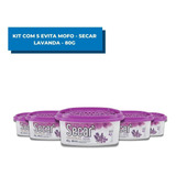 Kit Com 5 Anti Mofo Umidade Secar Original Lavanda 80g