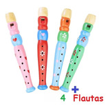 Flautas Madera Juguete Didáctico Juguete Madera Pack 4 Unid