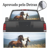 Adesivo Perfurado Vidro Traseiro Cavalos Md.08 Pickup Suvs