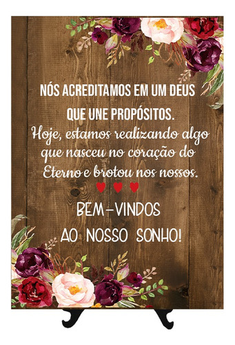 Placa Com Suporte Decoração Casamento -bem Casados