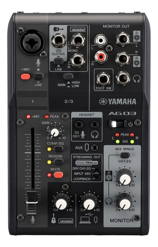 Mezcladora Yamaha Ag03mk2b 3 Canales Para Streaming