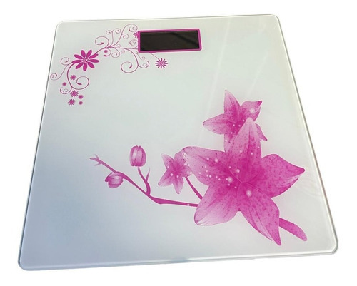 Balanza Personal Digital De Baño 180kg Diseño Color Rosa Y Blanco