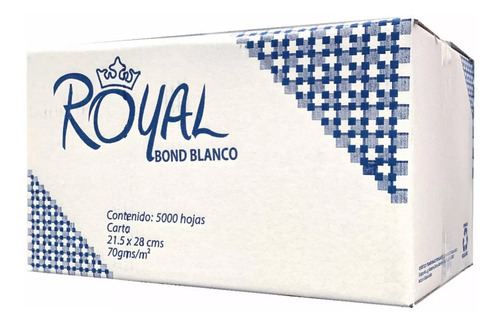Caja De Papel Bond Carta Royal 70gr 96% Blancura 5.000 Hojas