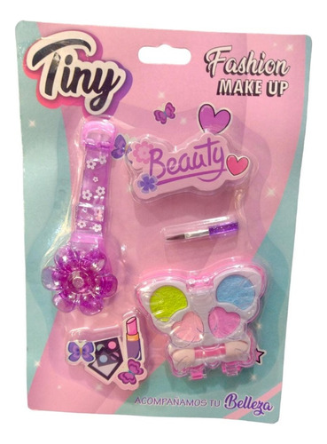 Maquillaje Infantil Blister Tiny Beauty Labial Sombras Y Mas