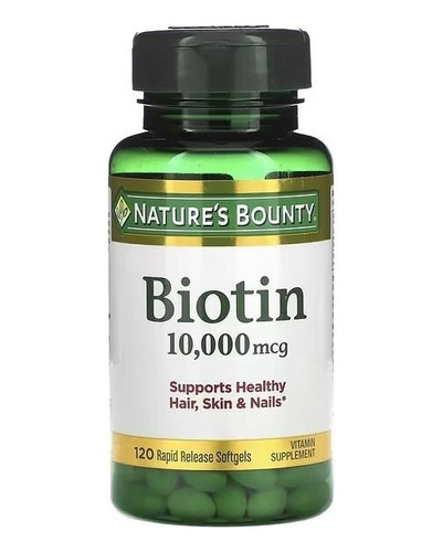 Natures Bounty | Biotin I 10,000mcg I 120 Softgeles I Usa