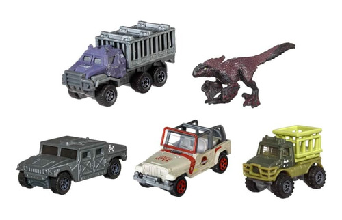 Matchbox Jurassic World Terra Travel Squad Pack 5 Autos