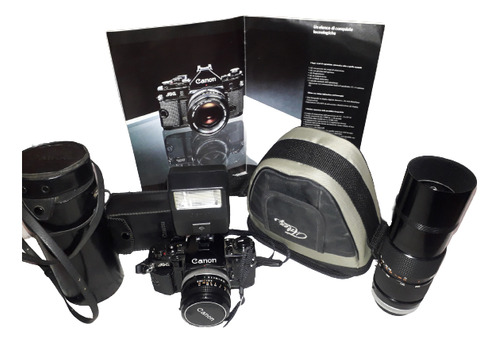 Cannon A-1/zomm80/200/ Flash/ Estuche/manual Original/ Impec