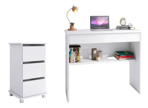 Mesa Escritório Industrial Multiuso 78x70 Com Gaveteiro